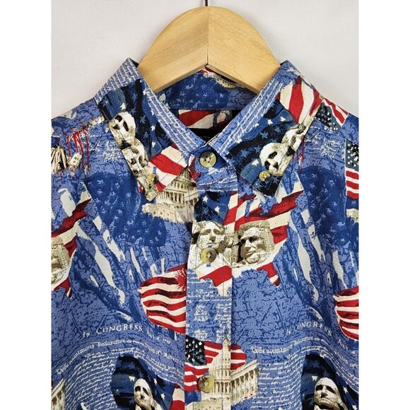 Cotton Traders Sport Men's Shirt Size Medium Patriotic USA America Button Down - Picture 2 of 7